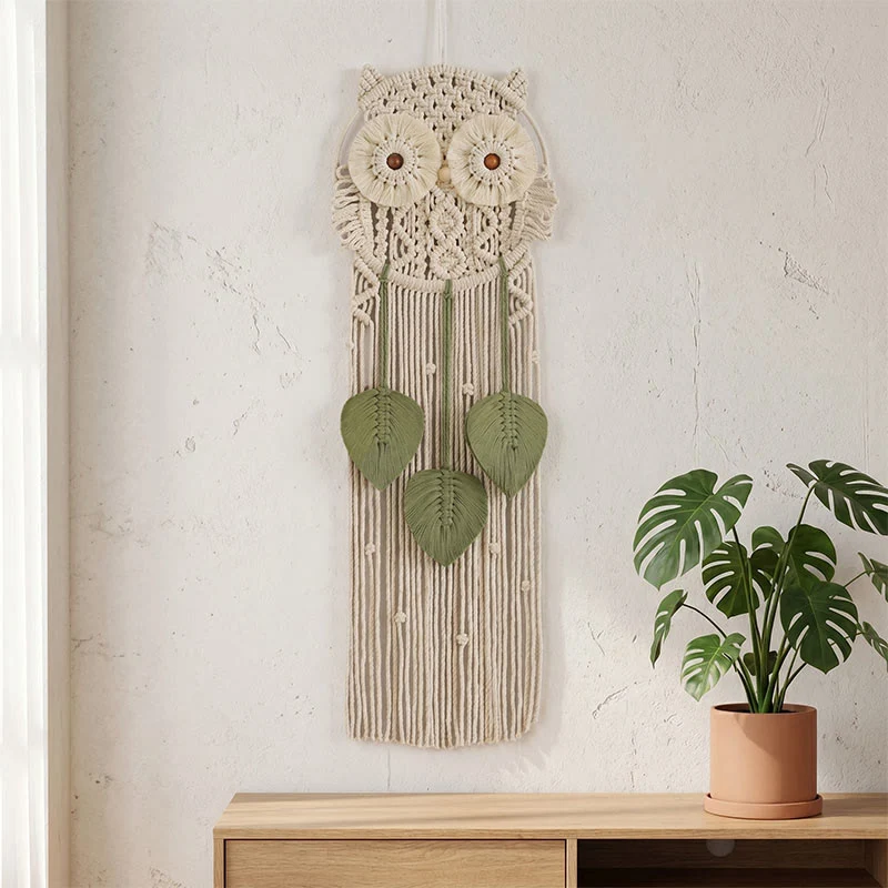 Premium Ownkoti Handmade Macrame Owl Wall Hanging Advanced