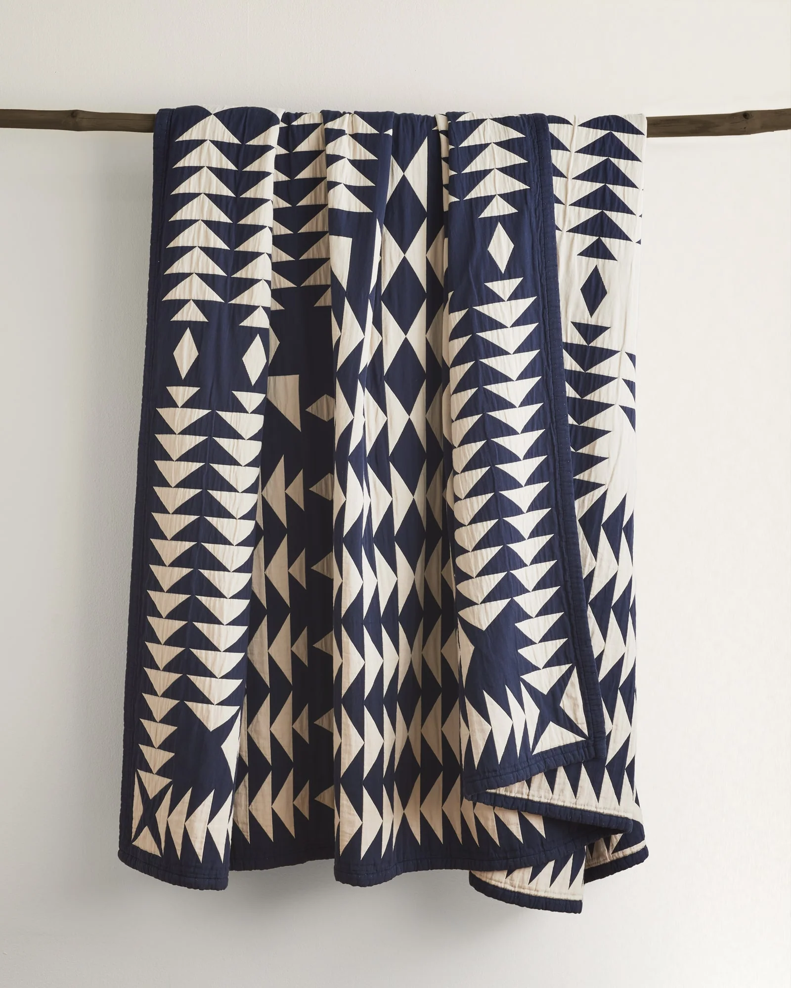Contemporary Midnight Nova Cotton Matelasse Coverlet Fine Crafted