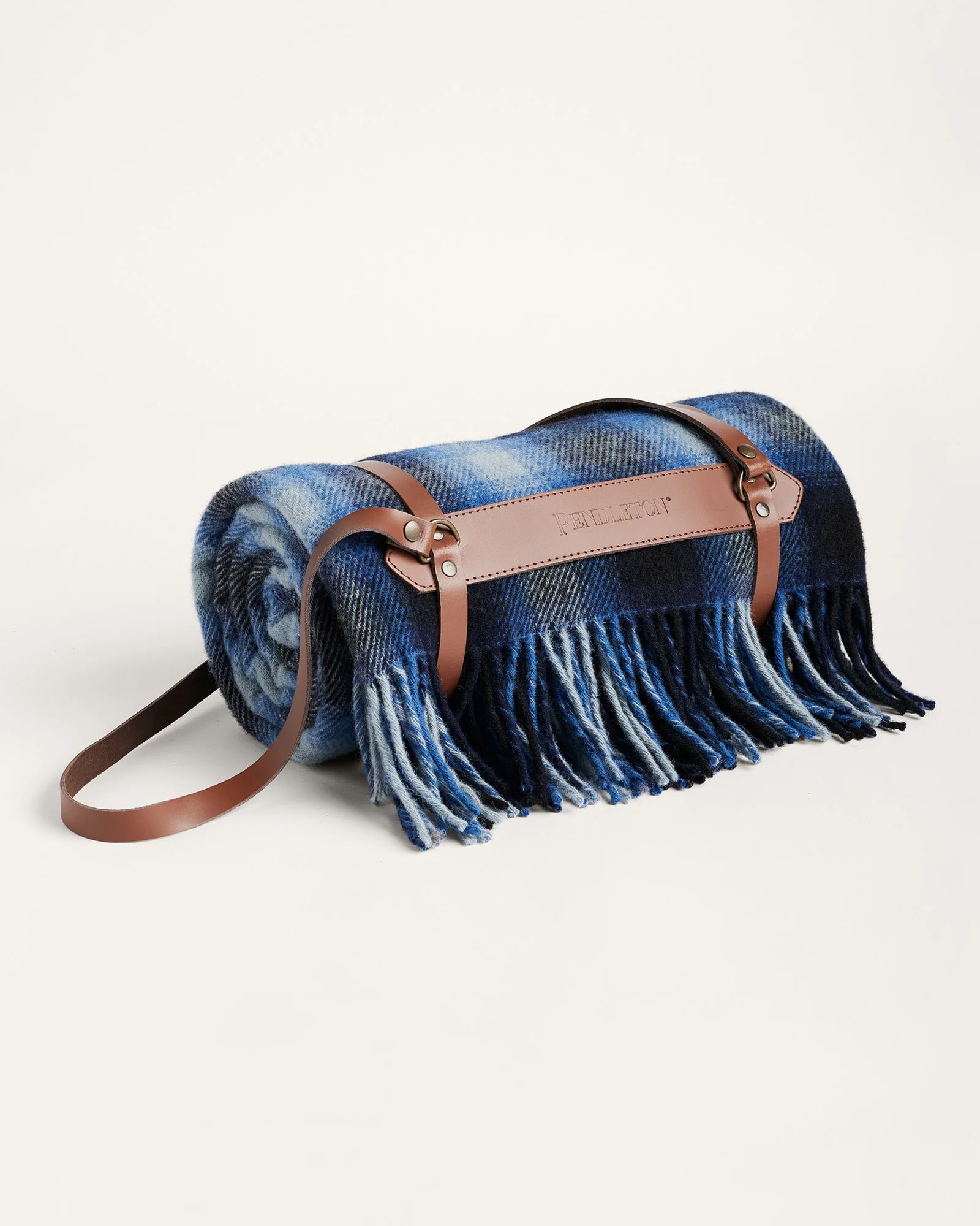 Selected Motor Robe Throw With Leather Carrier Midnight Ombre Verified
