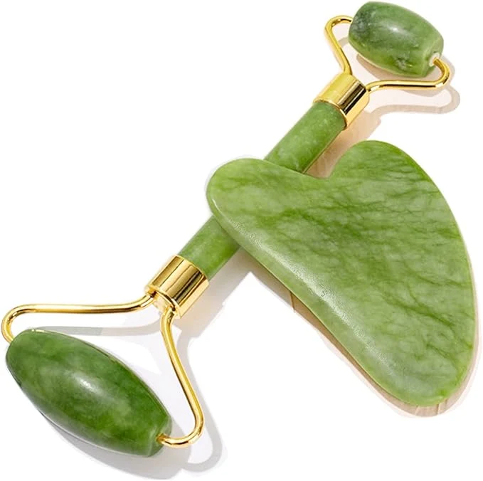 Environmentally Friendly ROSELYNBOUTIQUE Gua Sha Facial Tools Jade Roller Face Massager Organic