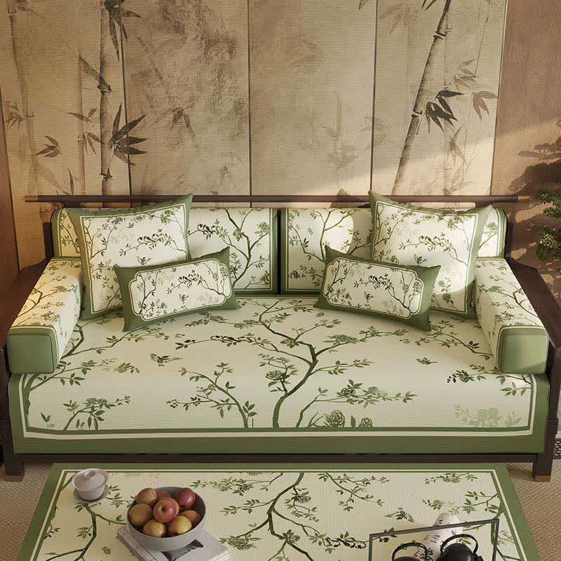 Elite Ownkoti Vintage Green Branch amp Floral Sofa Slipcover Official