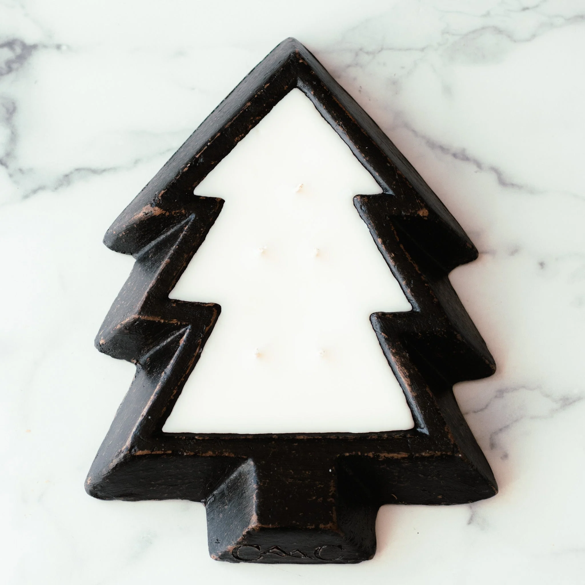 Trendy Black Pottery Tree Bowl Candle - Winter Market Excellent