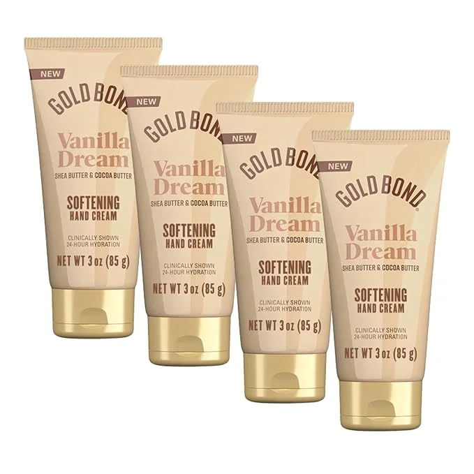 Reusable Gold Bond Vanilla Dream Softening Hand Cream Set Luxurious Everyday Hand Cream Professional