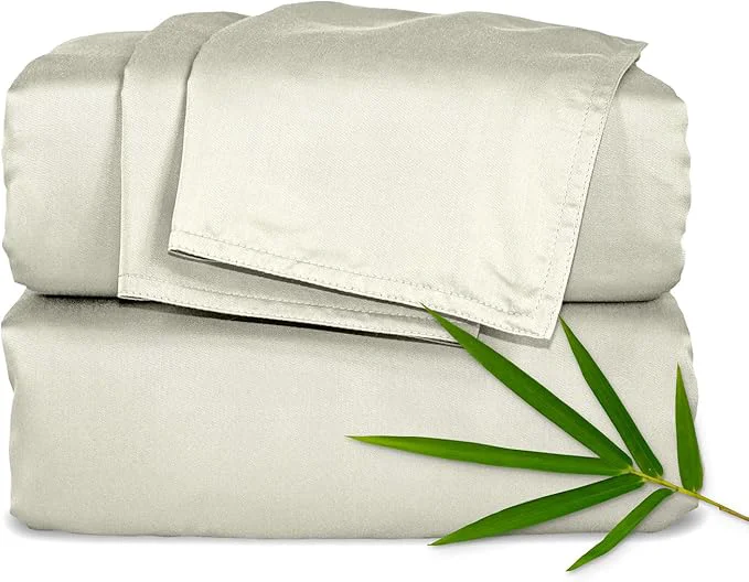 Exclusive Pure Bamboo King Sheets Organic Viscose Derived from Bamboo Bed Sheet Set Luxuriously Soft amp Cooling Double Stitching 2 Year Quality Promise King Birch Premium