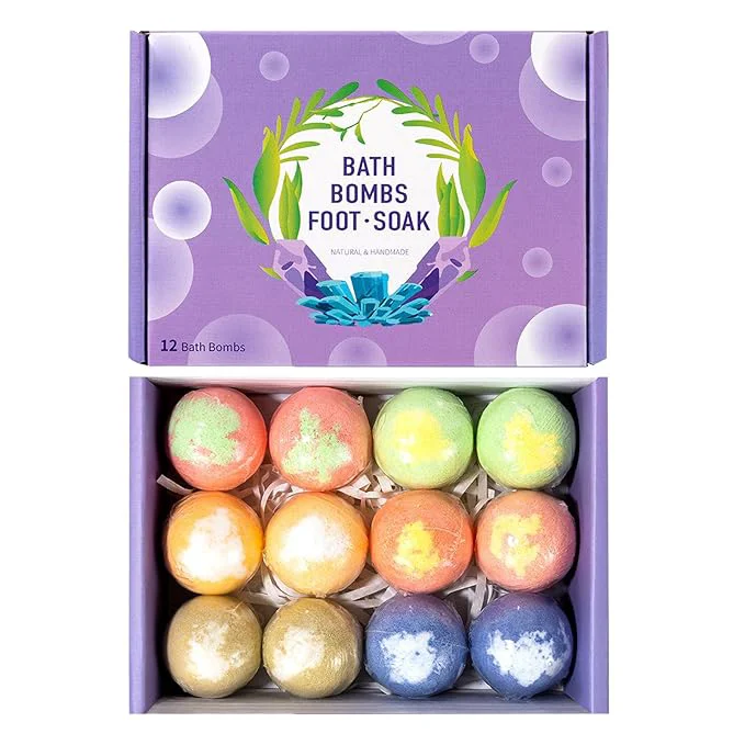 Safe Foot Bath Bombs 12 Pack Organic Natural Handmade Foot Soak Eco-Friendly