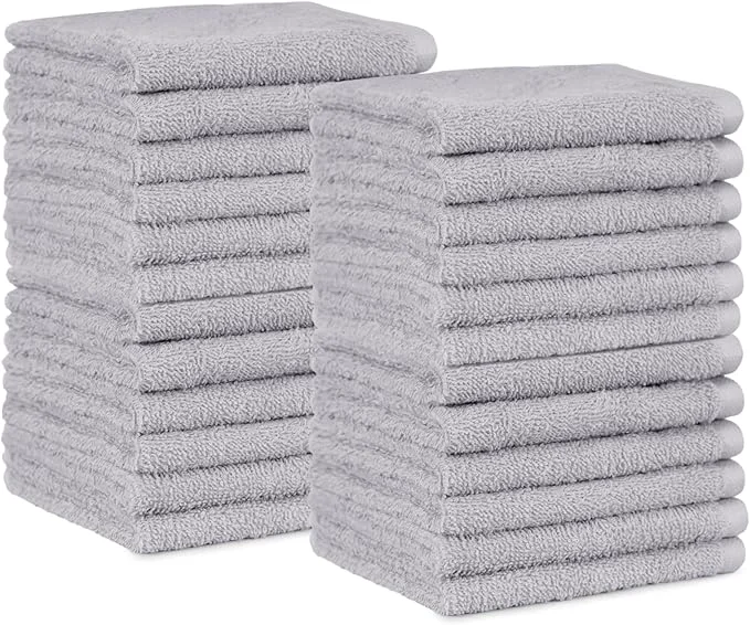 Solid Amazon Basics Highly Absorbent Fast Drying Cotton Washcloths Unique