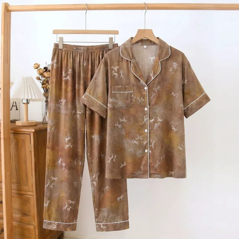 Prestigious Ownkoti Brown Horse Silky Loungewear Set Recyclable