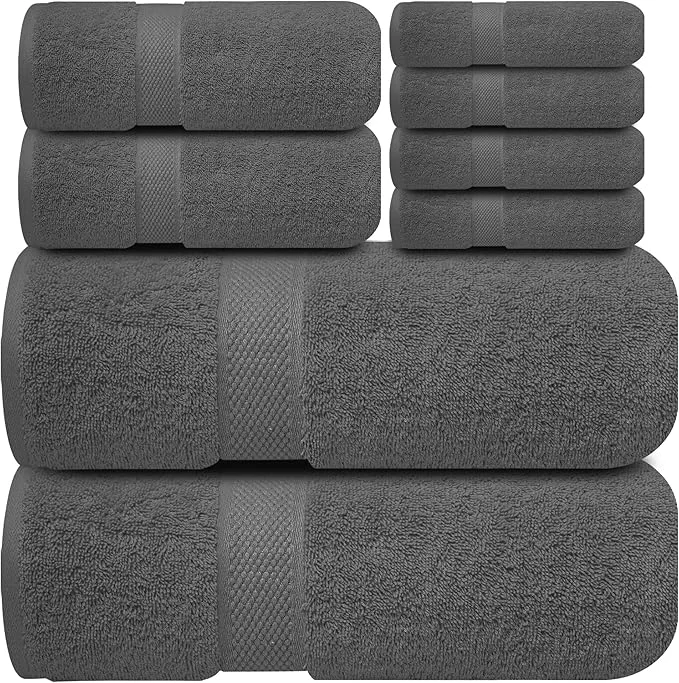 Quality Infinitee Xclusives Luxury Cotton Towel Set – 8 Piece Bathroom Towel Set – Flexible