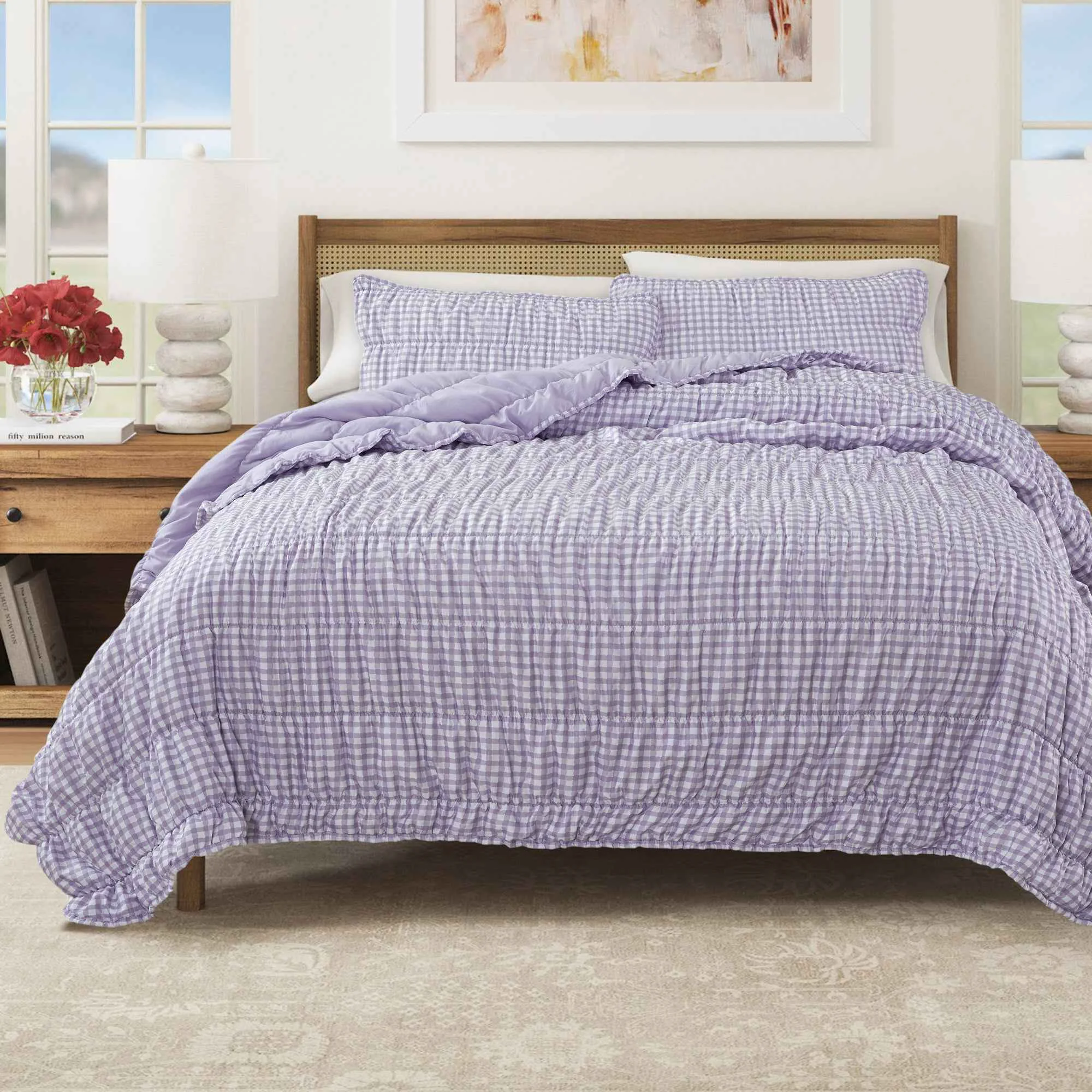 Exclusive Gingham Printed Quilt Set - Gingham Collection Authentic