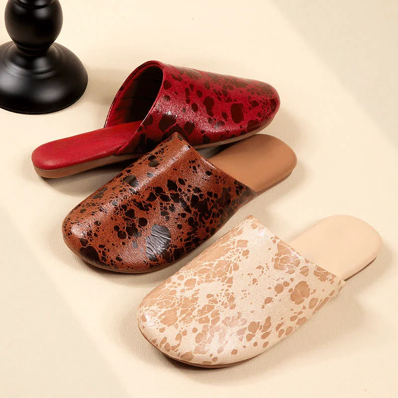 Natural Ownkoti Vintage Marble Pattern Indoor Slippers Smooth