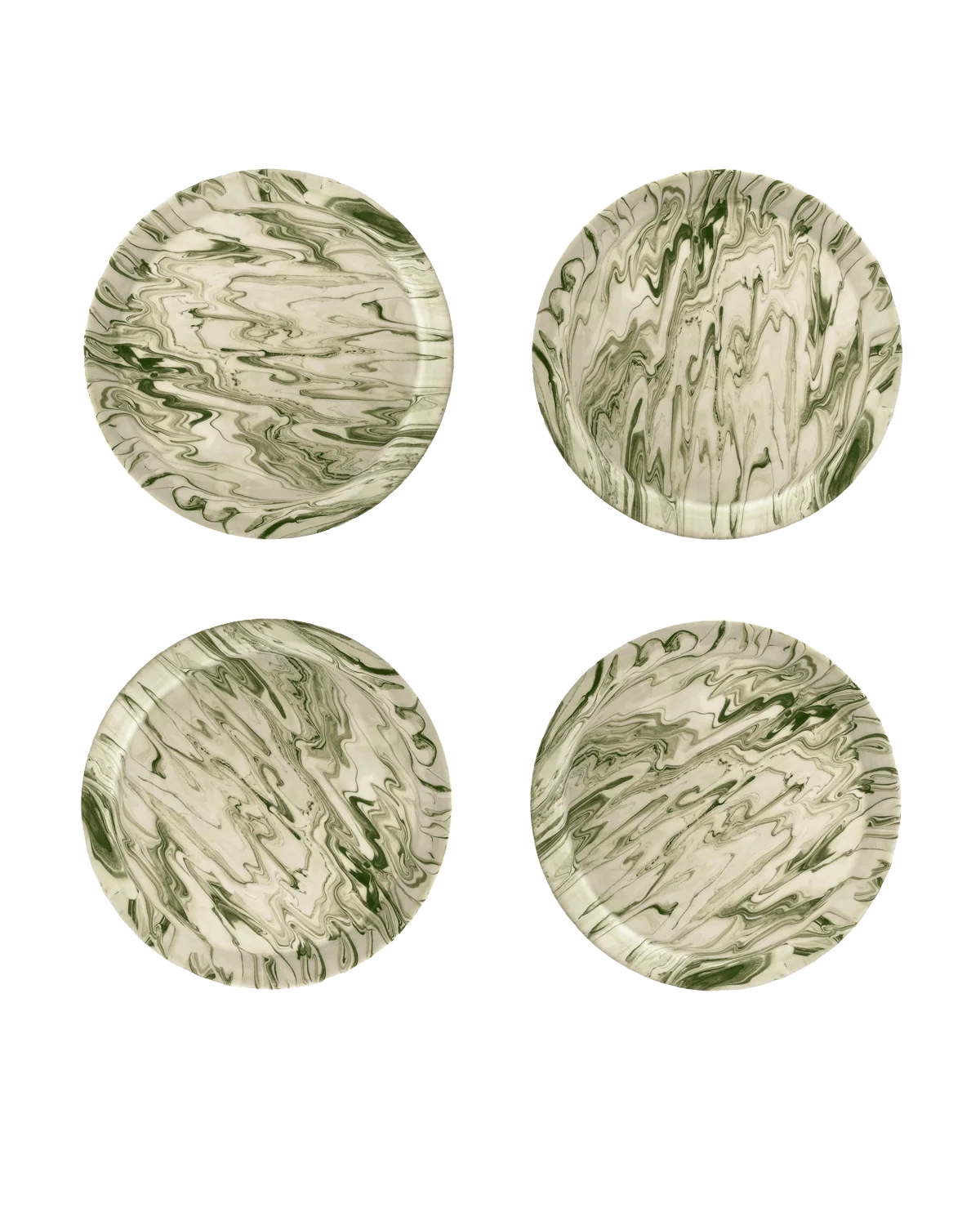 Practical Marbled Olive Dinner Plate - Set of 4 Advanced