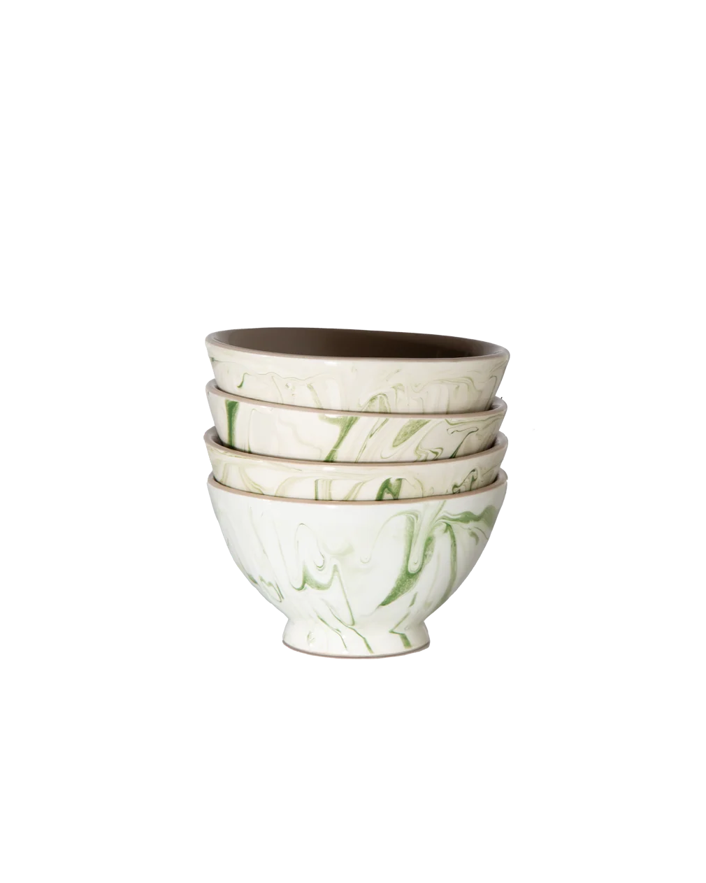 Sophisticated Marbled Olive Bowl - Set of 4 Artisan