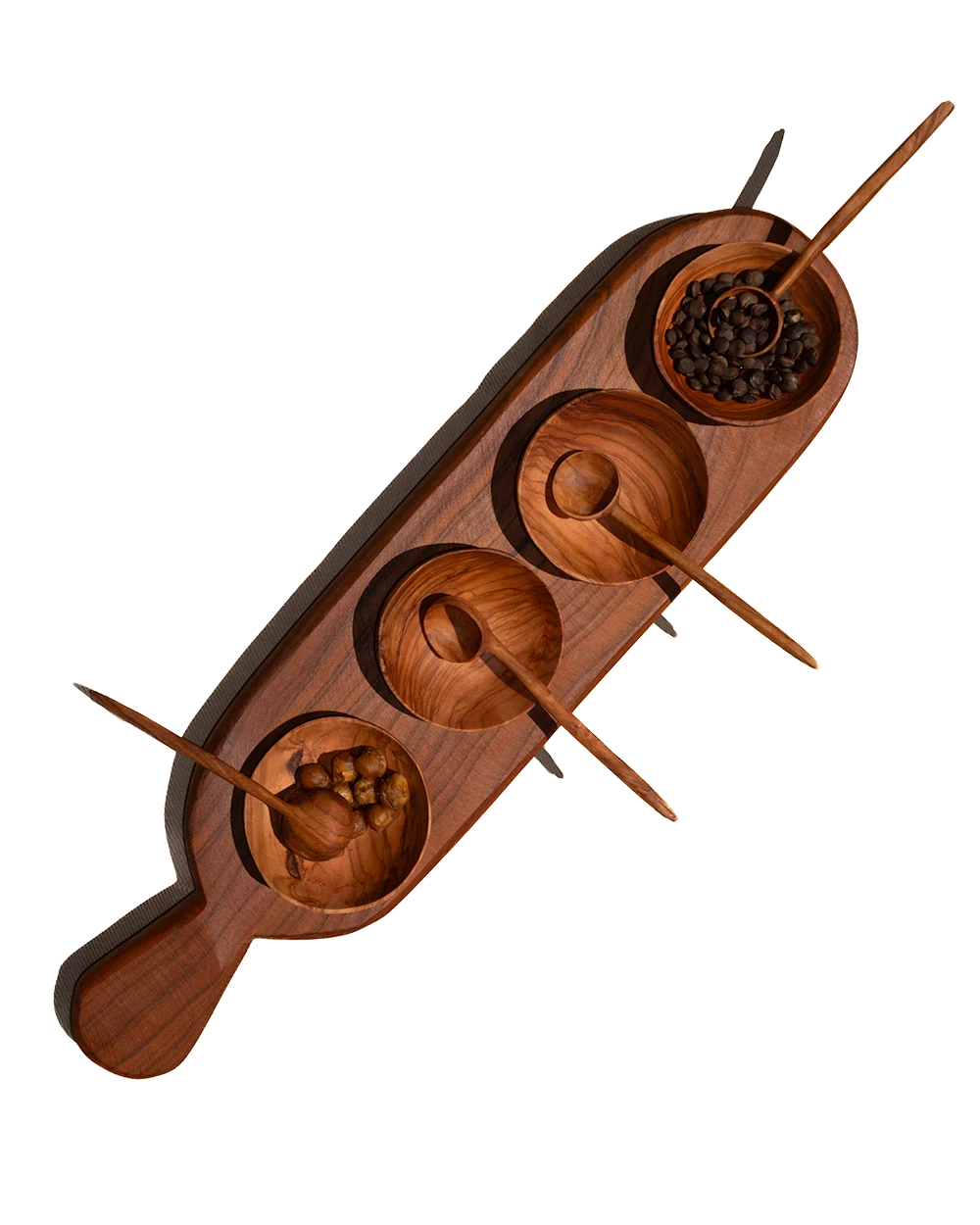 Expertly Made Four Condiment Serving Set Tray Dependable
