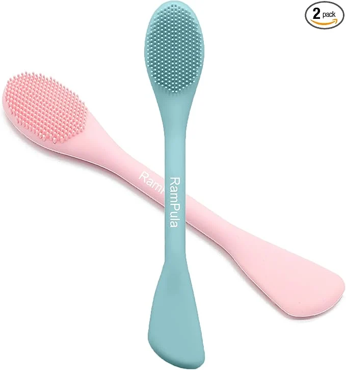 High-End RamPula Facial Cleansing Brush 2 in 1 Silicone Face Mask Brush Face Scrubber Artisan