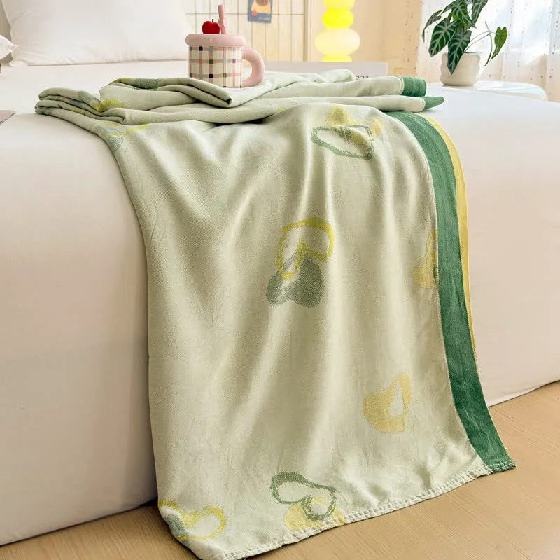 Exclusive Ownkoti Green Heart Bamboo Fiber Summer Blanket Clean