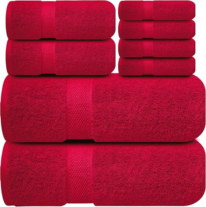 Top-Quality Infinitee Xclusives Luxury Cotton Towel Set – 8 Piece Bathroom Towel Set – Carefully Designed