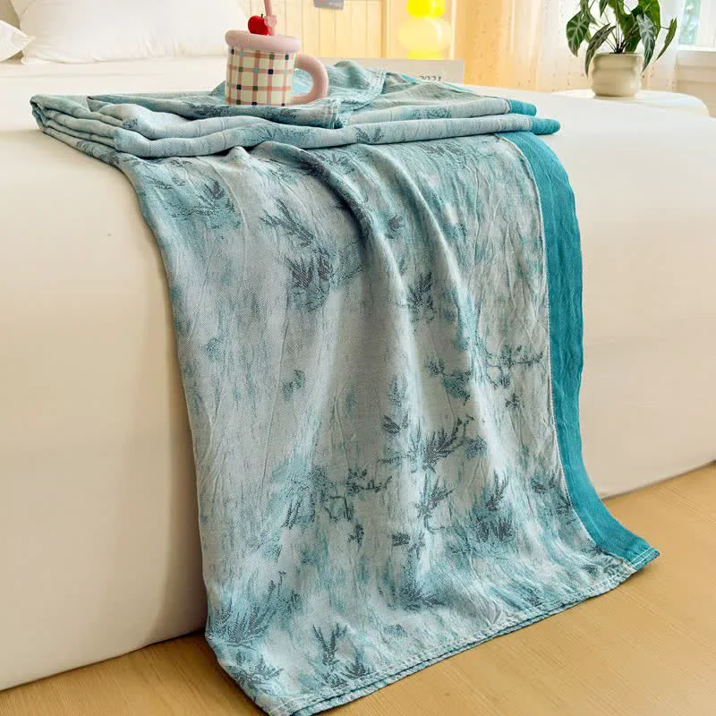 Next-Generation Ownkoti Artistic Botanical Bamboo Fiber Summer Blanket Contemporary