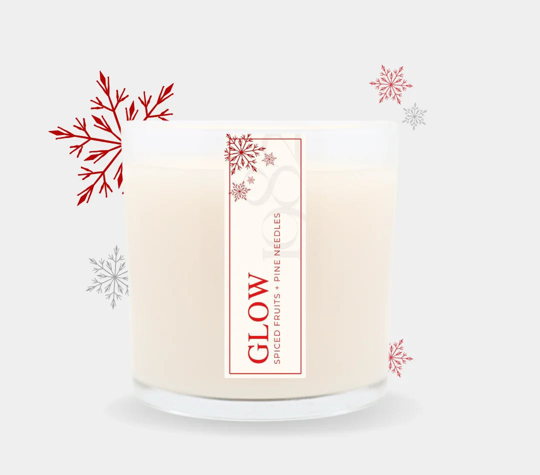 Organic Glow 14oz - Notes Spiced Fruit Pine Needles Simmered Pear Evergreen Expertly Made