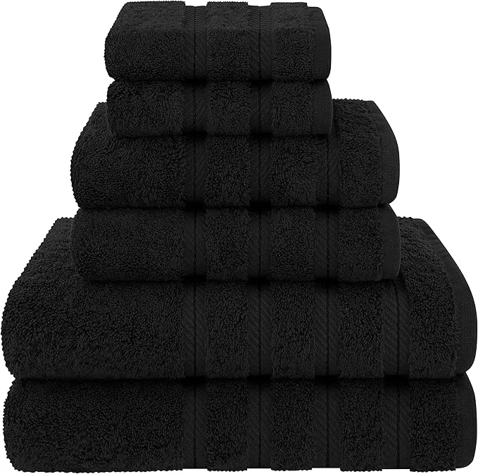 Environmentally Friendly American Soft Linen Luxury 6 Piece Towel Set 2 Bath Towels 2 Hand Towel 2 Lightweight