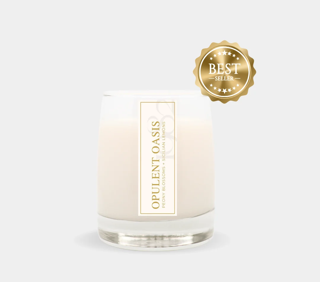 Healthy Opulent Oasis 8.5 oz Single Wick - Notes Atlas Cedarwood Sicilian Lemons amp Peony Blossoms High-End