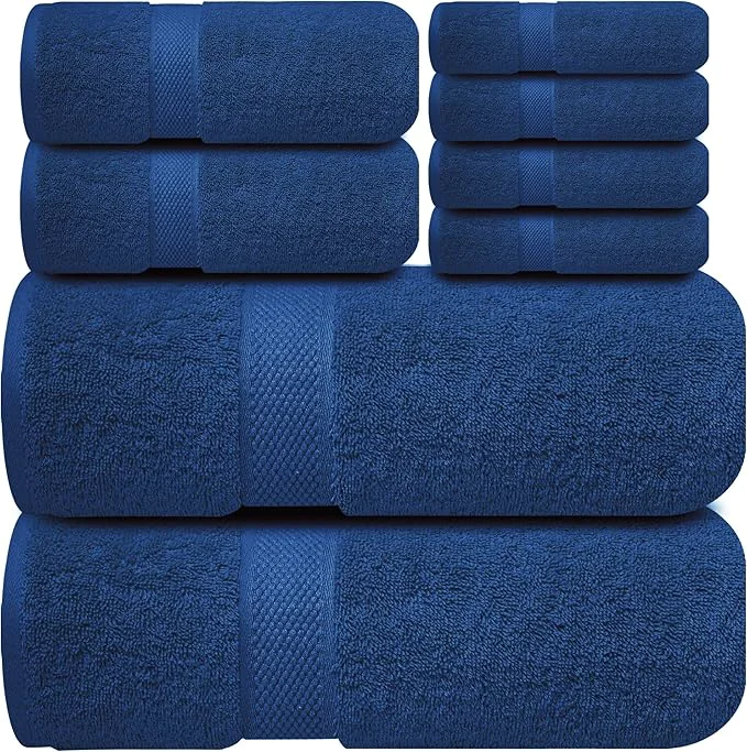 High-Quality Infinitee Xclusives Luxury Cotton Towel Set – 8 Piece Bathroom Towel Set – Efficient