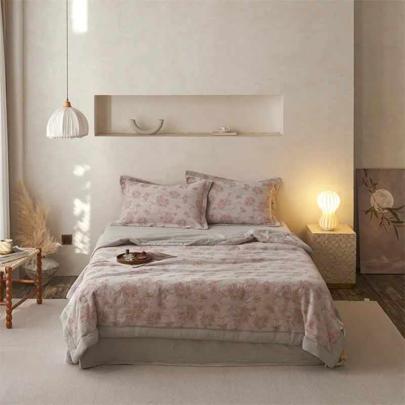 Fashionable Ownkoti Cotton Gauze Jacquard Elegant Leaf Bedding Original
