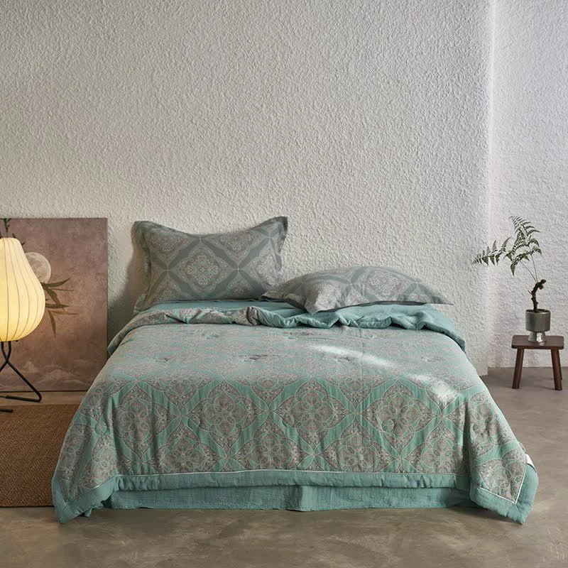 Effective Ownkoti Cotton Gauze Jacquard Vintage Pattern Bedding Detailed