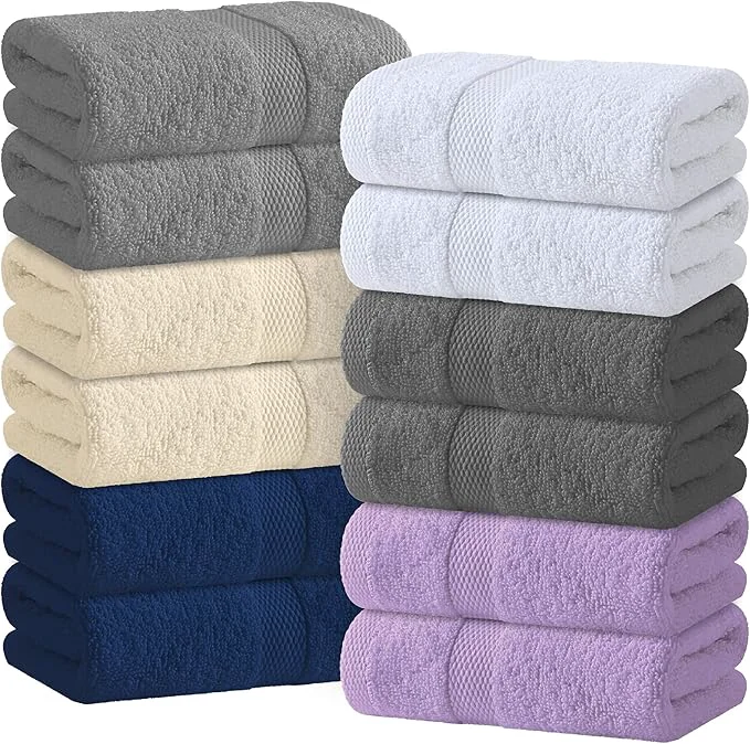 Lightweight White Classic Wealuxe Cotton Hand Towels Expertly Made