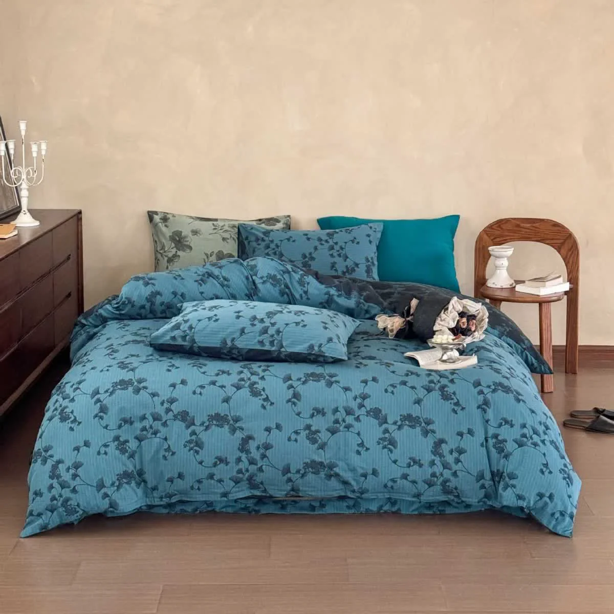 Fine Crafted Ownkoti Vintage Ginkgo Leaf Pure Cotton Bedding 4PCS Stylish