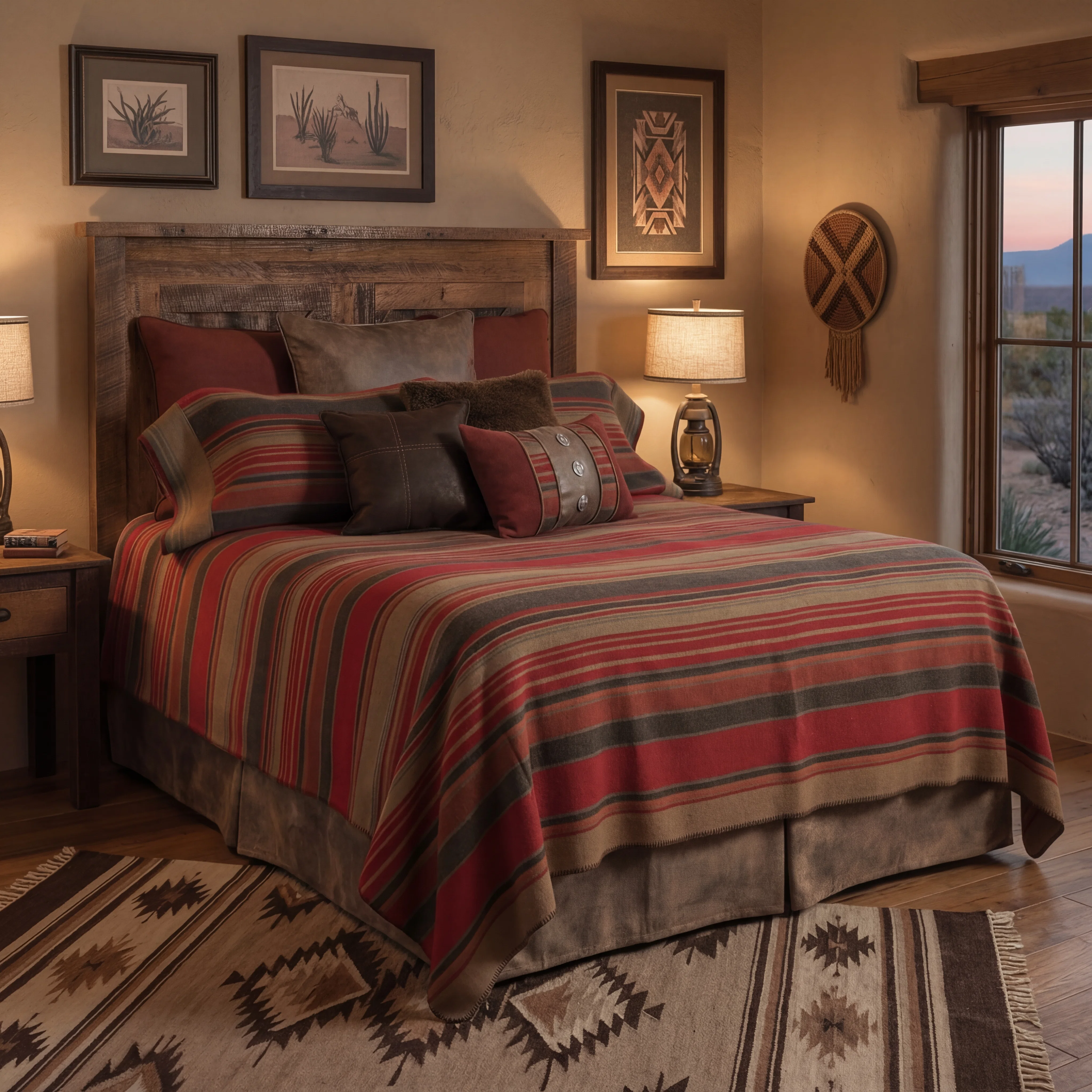Long-Lasting Hudson Garnet Bedspread Set Detailed