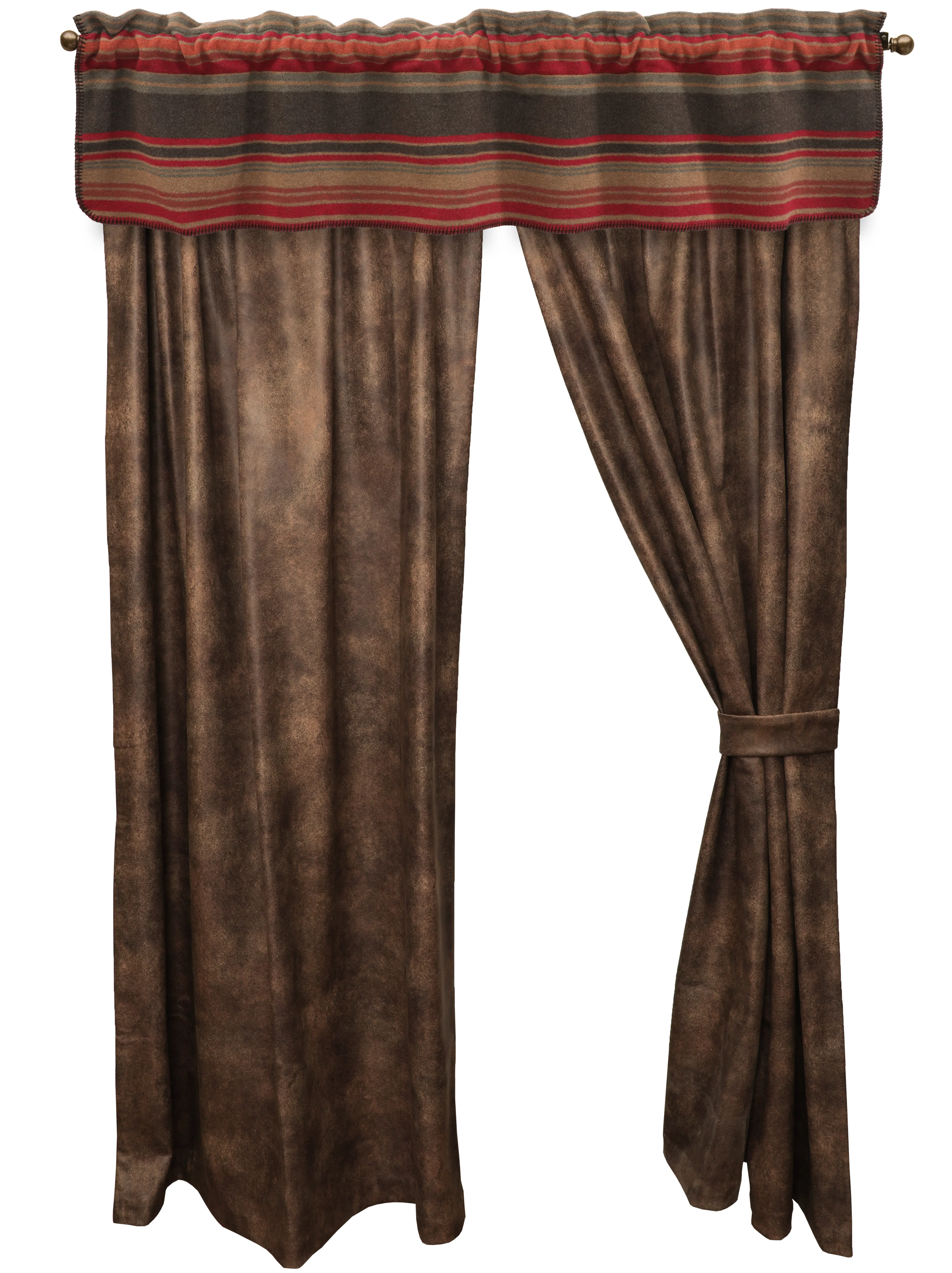 Responsible Hudson Garnet - Drape Set - 2 panels 2 tiebacks Pure