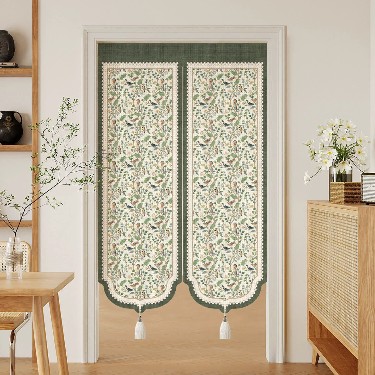Safe Ownkoti Forest Birds amp Botanical Doorway Curtain Classic