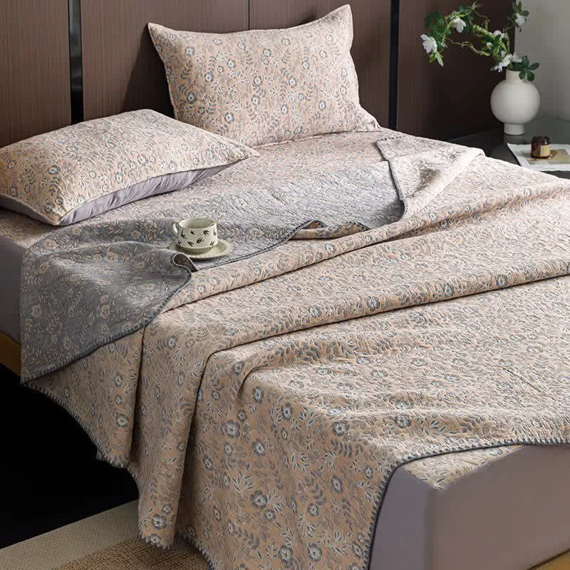 Authentic Ownkoti Soft Ditsy Floral 3-Layer Cotton Gauze Quilt Modern