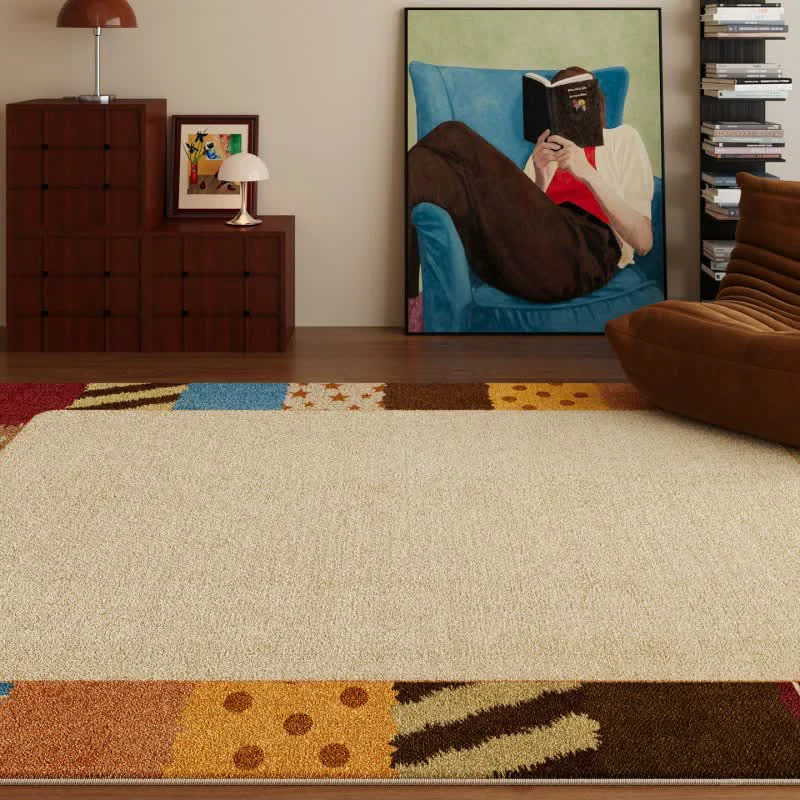 Durable Ownkoti Retro Border Patchwork Area Rug Verified