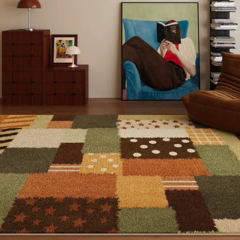 Smooth Ownkoti Patchwork Star Dot Striped Area Rug Specialty