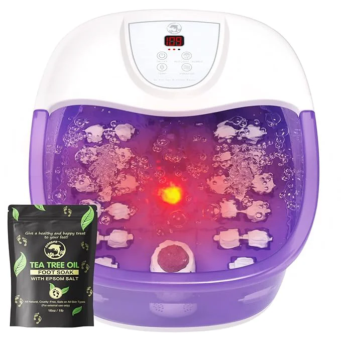 Prestigious Foot Spa Bath Massager with Heat Temperature Control Bubbles and Epsom Salt Refined