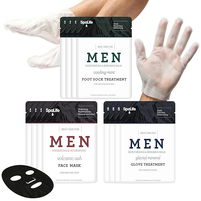 High-Quality SpaLife Men's 12-Piece Spa Set Repairing Hand Gloves Artisan