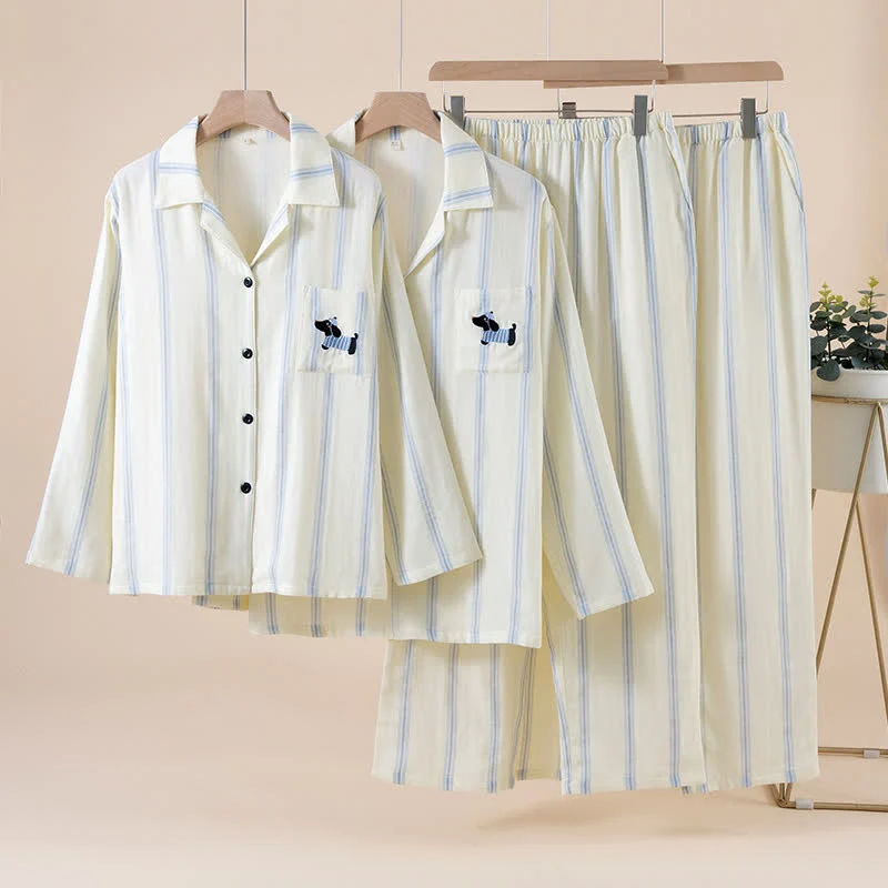 Trendy Ownkoti Striped Cotton Matching Couple Pajama Set Trusted