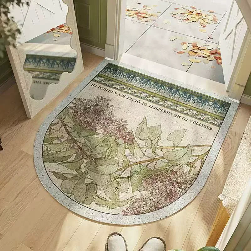 Fashionable Ownkoti Lilac Floral Multi-Purpose Area Rug Comfortable