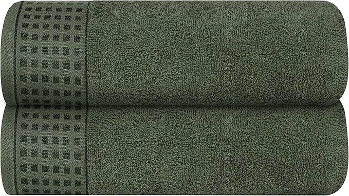 Sophisticated GLAMBURG Cotton 2 Pack Oversized Bath Towel Set 28x55 Inches Ultra Soft Classic