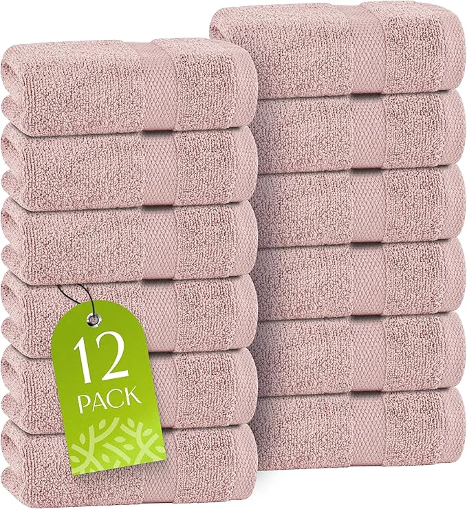 Soft White Classic Pink Washcloths Set Flexible