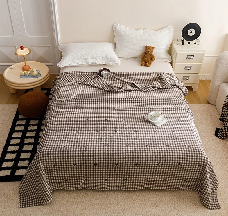 Fine Crafted Ownkoti Vintage Checker Heart Cotton Gauze Quilt Durable