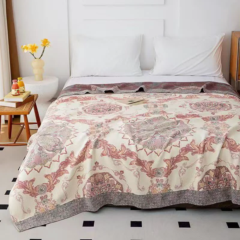 High-Performance Ownkoti Vintage Ornate Floral Cotton Gauze Quilt Relaxed