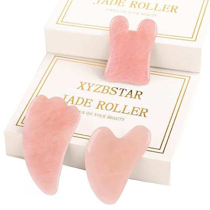 Certified Gua Sha Facial Tools Set of 3 Guasha Massage Tool Rose Quartz Gua Sha Scraping Verified
