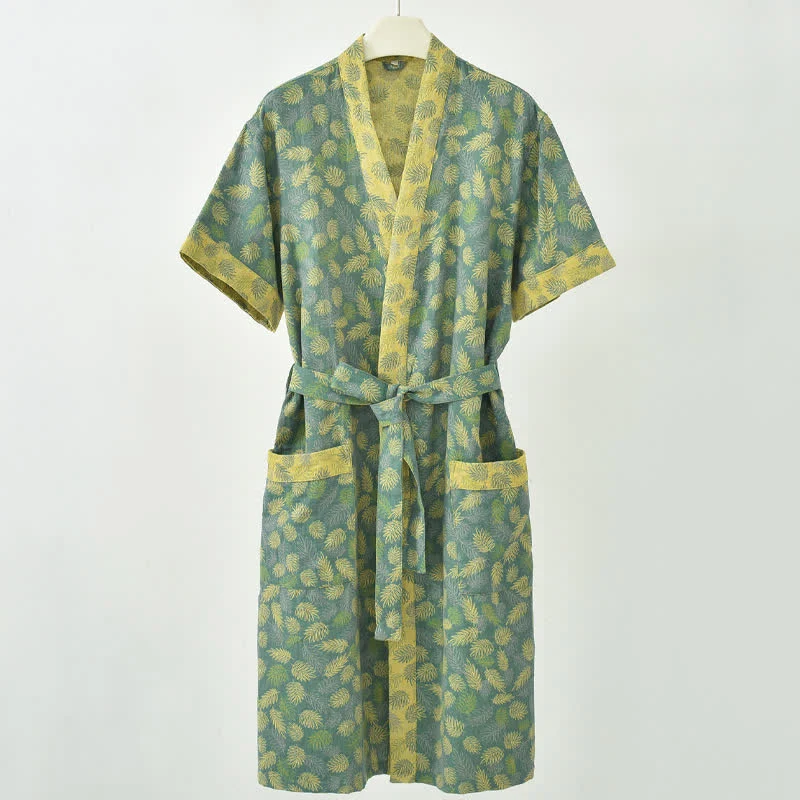 Authentic Ownkoti Tropical Fern Cotton Gauze Kimono Robe Proven