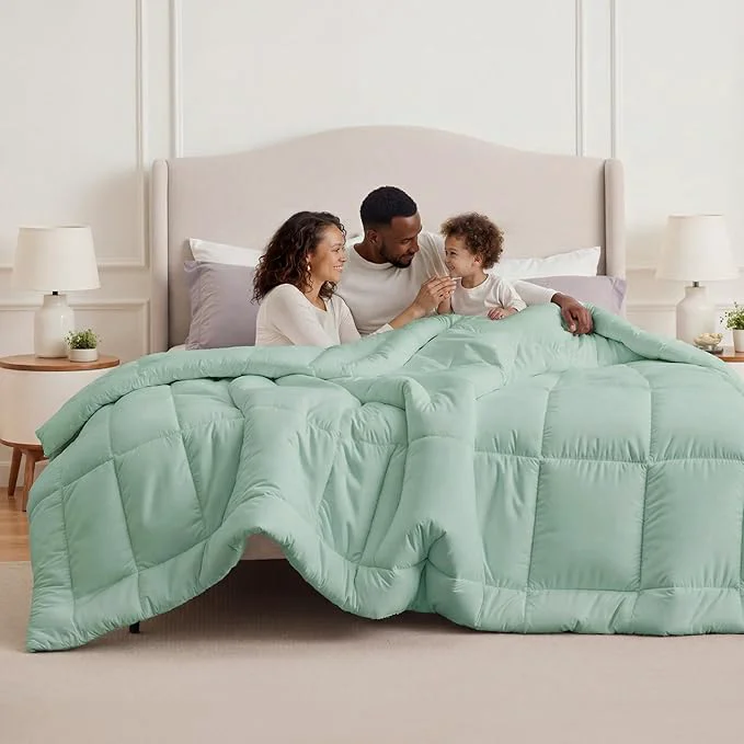 Consistent Bedsure Comforter Duvet Insert - Quilted Comforters Oversized King Size All Season Duvet GentleSoft Down Bedding with 8 Tabs Gifts for Women Sage Green Oversized King 116x98 Inches Original Design