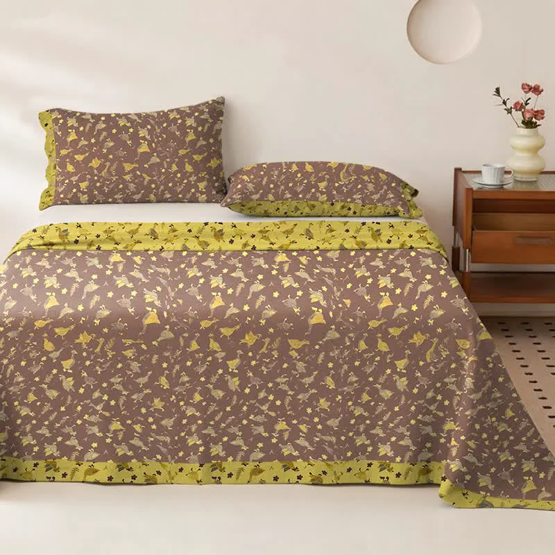 Prestigious Ownkoti Duck amp Floral Cotton Double Gauze Bedspread Clean
