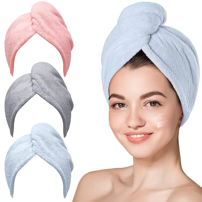 Elite Hicober Microfiber Hair Towel Wrap Fast Drying Hair Towels Advanced