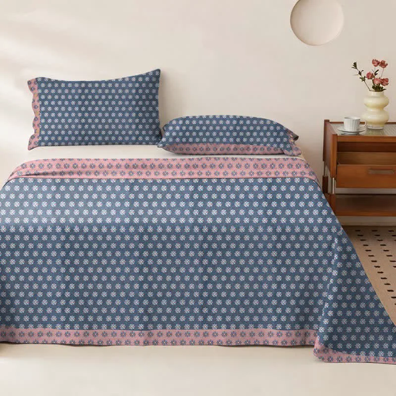 High-Performance Ownkoti Daisy Floral Cotton Double Gauze Bedspread Carefully Designed