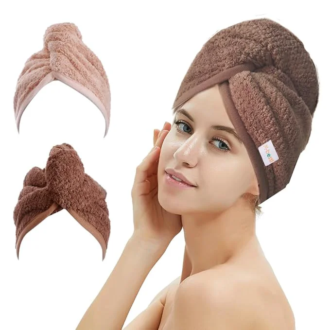 Sophisticated M-l 2 Pack Hair Drying Towels Hair Wrap Towels Absorbent Microfiber Hair Consistent